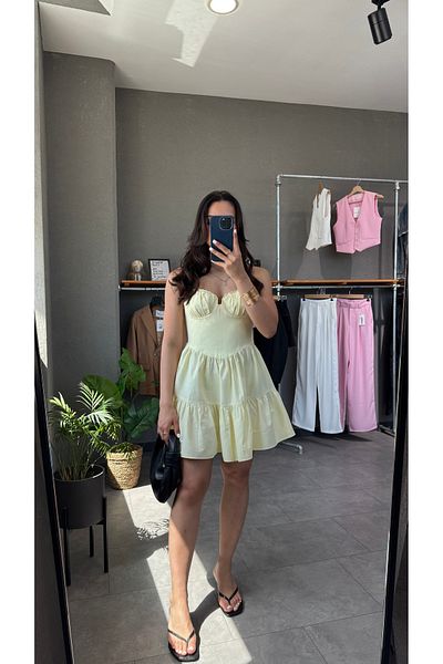 YOUR NAME Heart Collar Strap Mini Dress