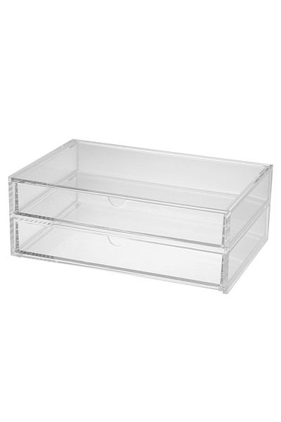 Muji 2 Rows Acrylic Case with Lid, W 25.5 x D 17 x H 9.5 cm, L