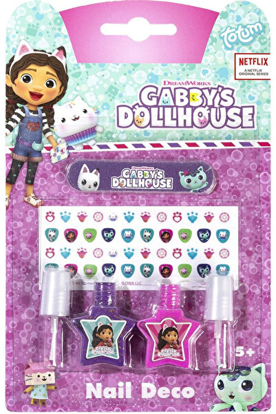 Totum Set cadou cu oja și autocolante pentru unghii cu tematică Gabby Dollhouse