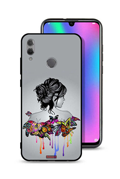 Tolwak غطاء حماية لهاتف Honor 10 Lite برسومات فراشات وفتاة فنية تجريدية