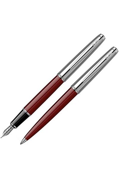 Mena Rise Şirinshop Metropolis 78 Fountain Pen Ballpoint Pen Set Claret Red 1108107
