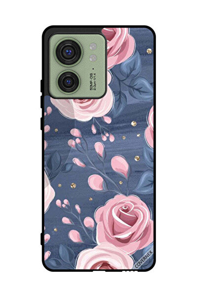 Covernex Protective Case Cover For Motorola Edge 40 Roses & Leaves Pattern