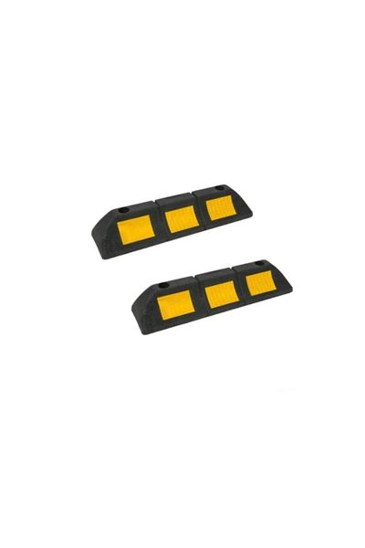 stuffix Set 2 bucati opritor roata masina pentru parcare, cauciuc, benzi reflectorizante