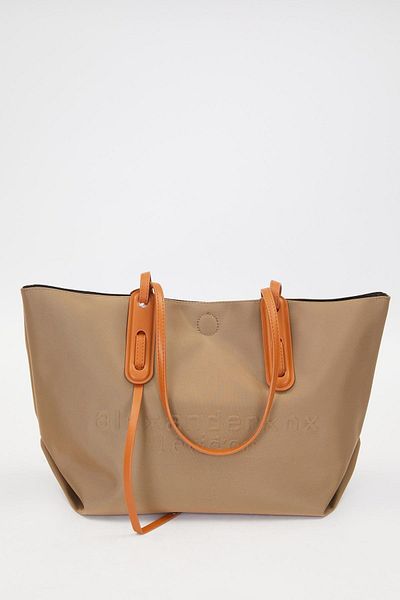 Levidor Premium Text Printed Large Shoulder Bag Camel