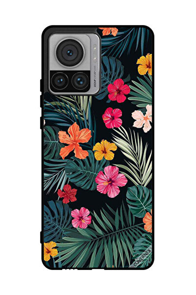 Covernex غطاء حماية لهاتف موتورولا موتو إكس 30 برو - زهور متعددة الألوان وريش...