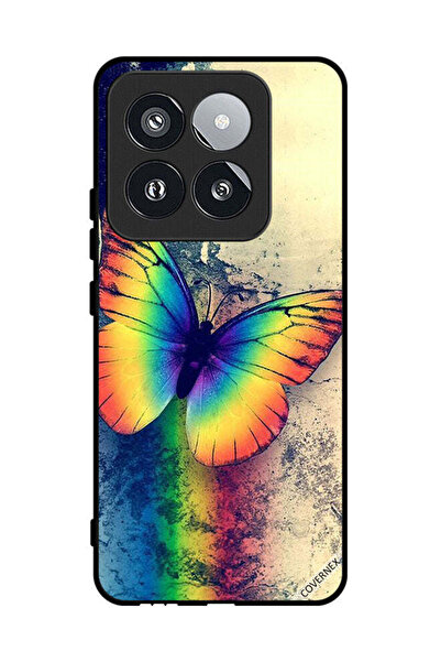 Covernex Protective Case Cover For Xiaomi 14 Pro Vintage Rainbow Butterfly