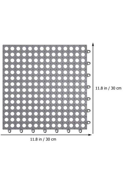 COOYA Non-Slip Interlocking Drainage Floor Tiles, 12-Pack Shower Mat 30×30cm for Bathroom, Kitchen, Pool