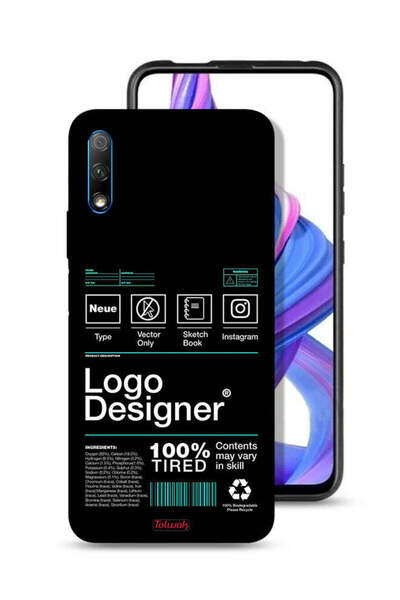 Tolwak غطاء حماية لهاتف Honor 9X (الصين) مع ملصق مصمم الشعار