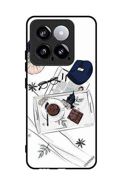 Covernex غطاء حماية لهاتف شاومي 14 بفن القهوة والشوكولاتة