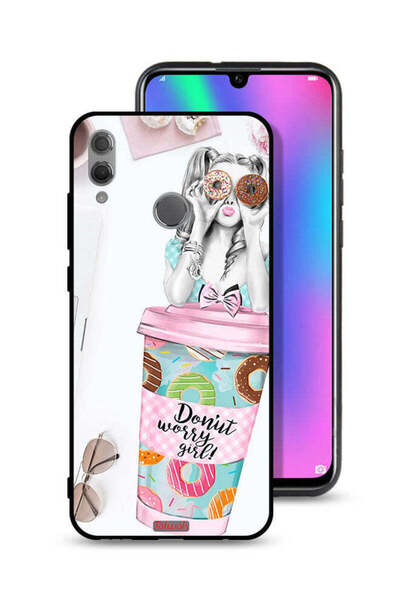 Tolwak غطاء حماية لهاتف Honor 10 Lite بتصميم فتاة دونات القلق