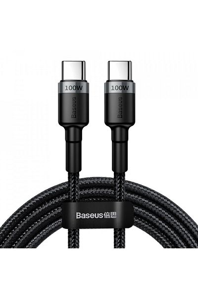 Baseus Usb To Type-c Data Cable, Pd 2.0, 100w, 2m, Cables (CATKLF-ALG1) - Gray Black