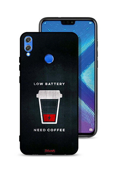 Tolwak غطاء حماية لهاتف Honor 8X - بطارية منخفضة - يحتاج إلى قهوة