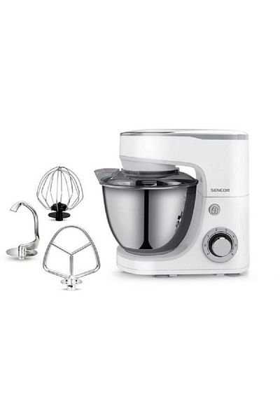 Sencor 1300W Multi-Function Stand Mixer White and Silver 5.5 Liter