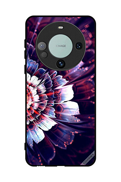 Covernex غطاء حماية لهاتف هواوي ميت 60 مع زهرة كبيرة منعكسة على الجانب الأيسر