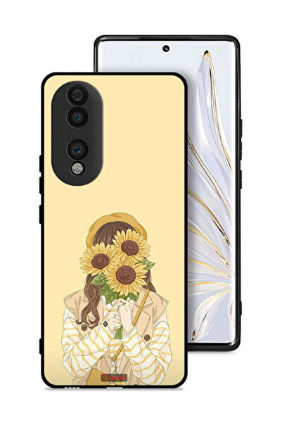 Tolwak غطاء حماية لهاتف Honor 70 بغطاء وجه مزين بزهرة عباد الشمس