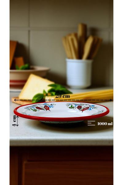 İnci Emaye No. 29 Enamel Pasta Plate Dish Serving Food Camping Picnic.dowry Pit Plate