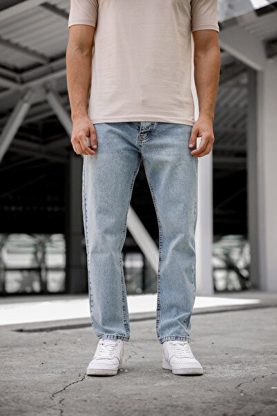 Newtime Чоловічі джинси-боксерки світло-синього кольору, 100% бавовна, вільний крій