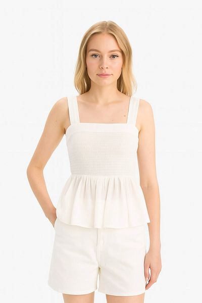 Kübra Tekstil Women's Crinkle Strap Blouse