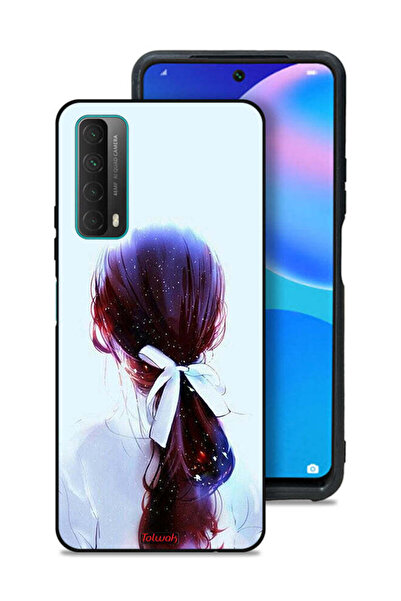 Tolwak غطاء حماية لهاتف هواوي بي سمارت (2021) بتصميم ربطة شعر مع رباط شعر وفن...