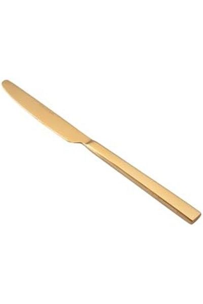 Mena Rise Şirinshop Quantum Matte Gold Dinner Knife 24 cm 6 Pieces 1108107