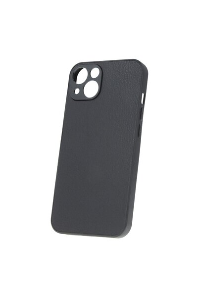 OEM Husa spate Black Leather pentru protectie iPhone 12 Pro, din TPU, textura...