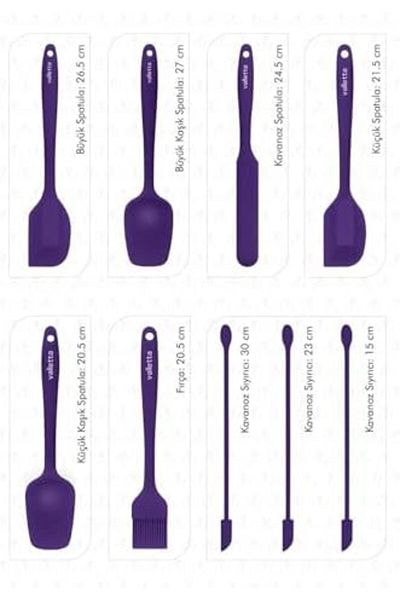 Mena Rise ŞirinShop VLT1176 DRONGO 9-PIECE SPATULA SET PURPLE 1108107