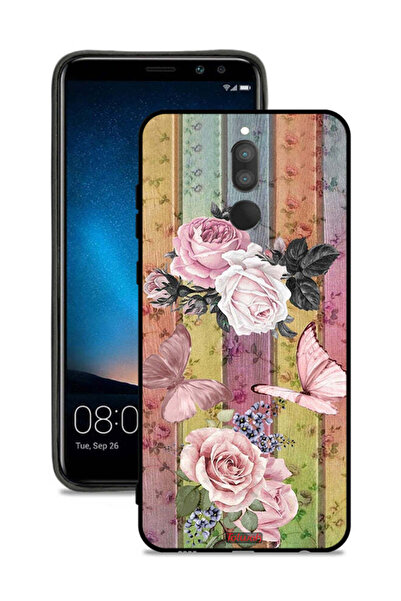 Tolwak غطاء حماية لهاتف هواوي ميت 10 لايت بنقشة فراشات الخوخ والورود