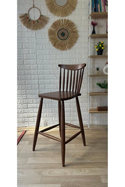 silla Concept Yıldız Bar Sandalyesi Ceviz Ahşap Ada Sandalye Mutfak Sandalyesi