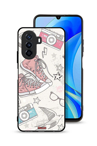 Tolwak غطاء حماية لهاتف هواوي نوفا Y70 من القماش بتصميم حذاء وفن كاميرا