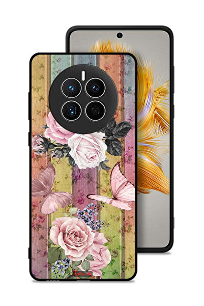 Tolwak غطاء حماية لهاتف هواوي ميت 50 بنقشة فراشات الخوخ والورود