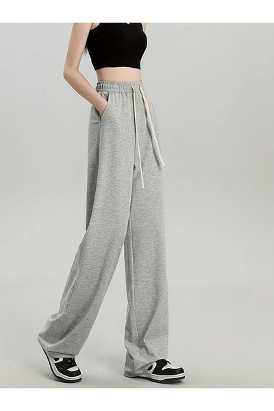 NURVES Women's Gray Comfortable Fit Straight Leg Track Pants