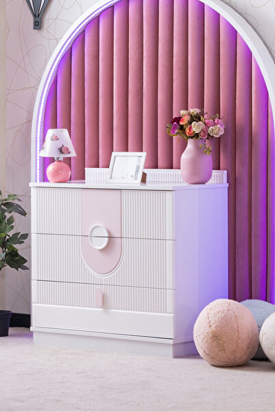 Setay Şifonyer, Vira 3 Çekmeceli Şifonyer - Pembe