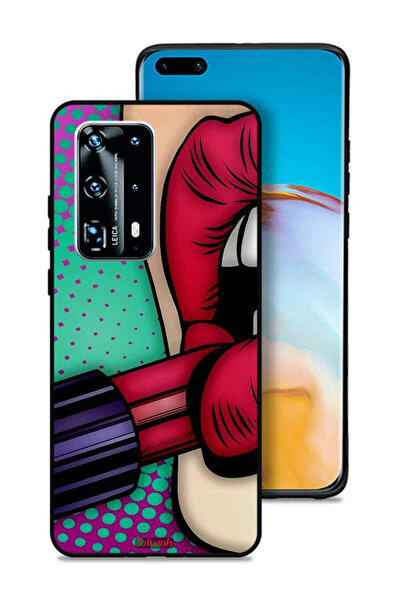 Tolwak غطاء حماية لهاتف هواوي بي 40 برو بلس 5G أحمر شفاه