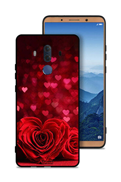 Tolwak غطاء حماية لهاتف هواوي ميت 10 برو بتصميم زهور على شكل قلب وفن تجريدي
