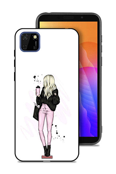 Tolwak غطاء حماية لهاتف هواوي Y5p، فتاة تحمل كوب قهوة