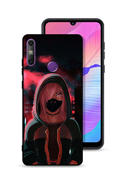 Tolwak غطاء حماية لهاتف هواوي إنجوي 20e برسومات فتاة ترتدي قناعًا