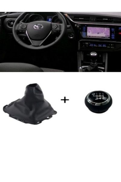 İTAQİ Toyota Auris Black Gear Shift Knob and Black Bellows Compatible from 2007-2011 6 Forward