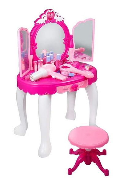 rexa Glamorous Vanity Makeup Table Playset, Girls Dream Dresser, Pretended Beauty Game with Fashion