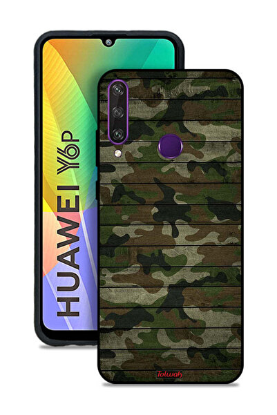 Tolwak Huawei Y6p Protective Case Cover Camouflage Wooden Pattern