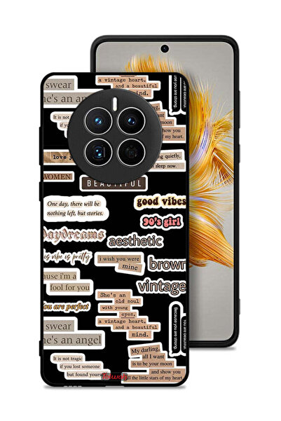 Tolwak Huawei Mate 50 Protective Case Cover Beautiful Quotes Stickers