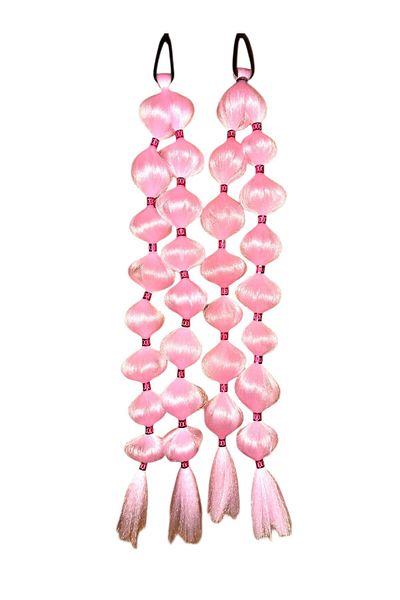 3b kids Pink Tutu Skirt Powder Pink Blouse Top Bottom-Top Suit + Bubble Hair + Pink Ballerina Set of 4