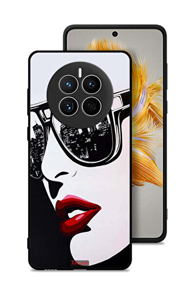 Tolwak غطاء حماية لهاتف هواوي ميت 50 بتصميم وجه فتاة وفن تجريدي