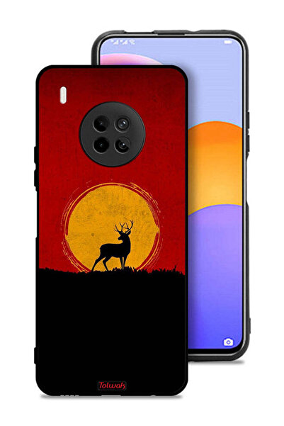 Tolwak Huawei Y9a Protective Case Cover Deer And Moon Artwork