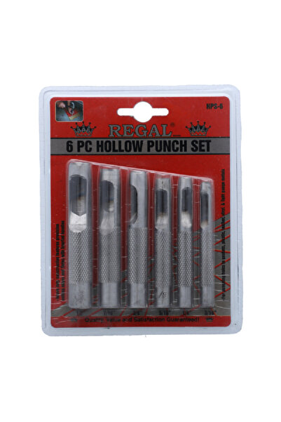 Regal طقم ثقب مجوف متين ومتين من 6 قطع فضية اللون