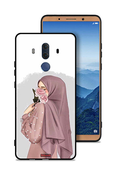 Tolwak غطاء حماية لهاتف هواوي ميت 10 برو مع رسمة فتاة تحمل ورودًا