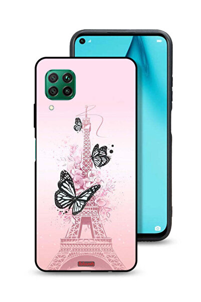 Tolwak غطاء حماية لهاتف هواوي بي 40 لايت 4G بتصميم فراشات على برج إيفل