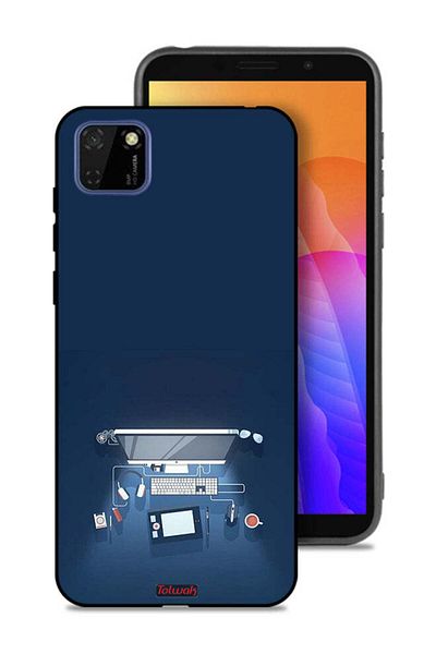 Tolwak Huawei Y5p Protective Case Cover Computer Desk Art
