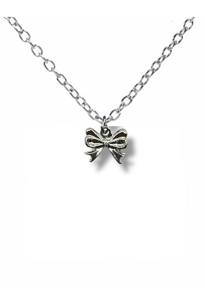 Herşey Nota Bow Ribbon Metal Necklace – Elegant Unisex Accessory with 60 cm Chain