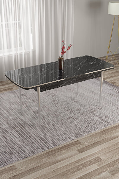 Canisa Nira Serisi 70x114 Mdf Açılabilir Krom Detay Mutfak Masası