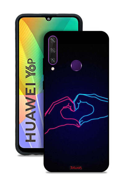 Tolwak Huawei Y6p Protective Case Cover Touching Hand Making Heart